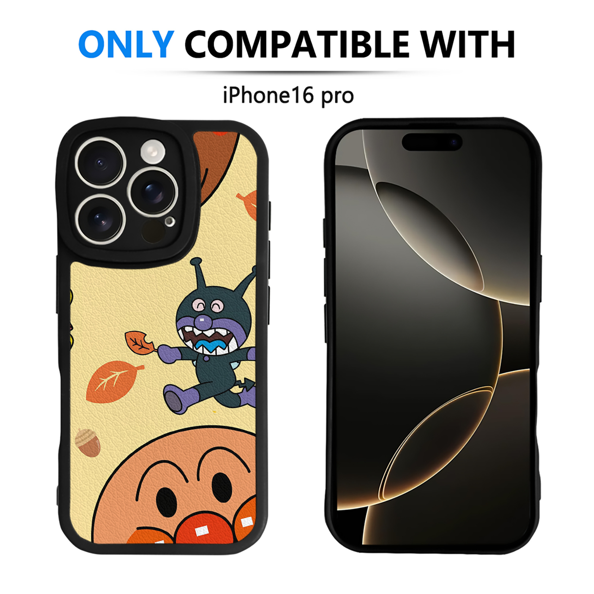 （画像用） アンパンマン Anpanman 【iPhone 16シリーズ対応】シリコンスマホケース（レザー調） 材質：シリコン